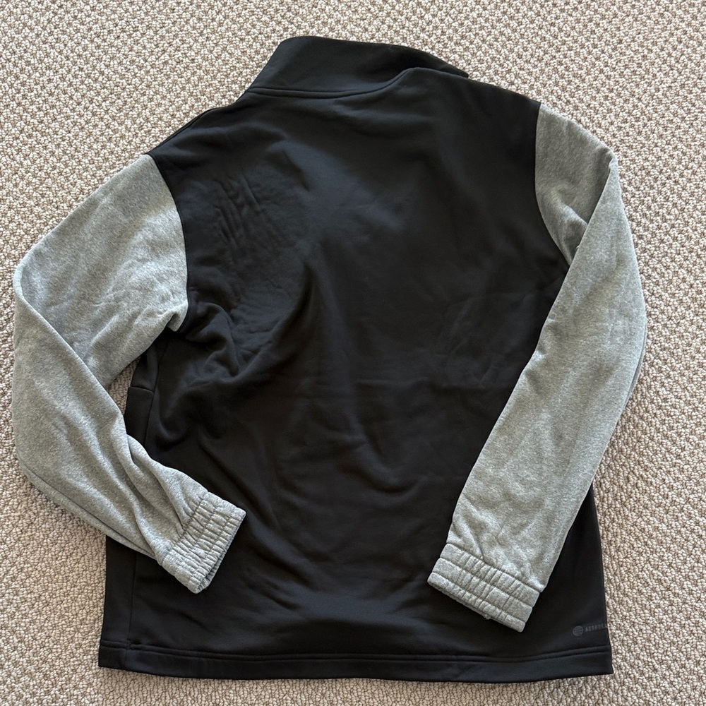 adidas Black and Gray Manchester United Half-Zip Pullover - Picture 4 of 5